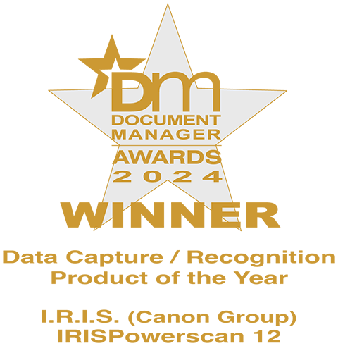 Canon’s Data Capture/ Recognition and Processing Solution: I.R.I.S, Data Capture/Recognition Product of the Year